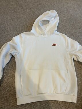 Nike White Hooded Pullover Sweatshirt Size XL